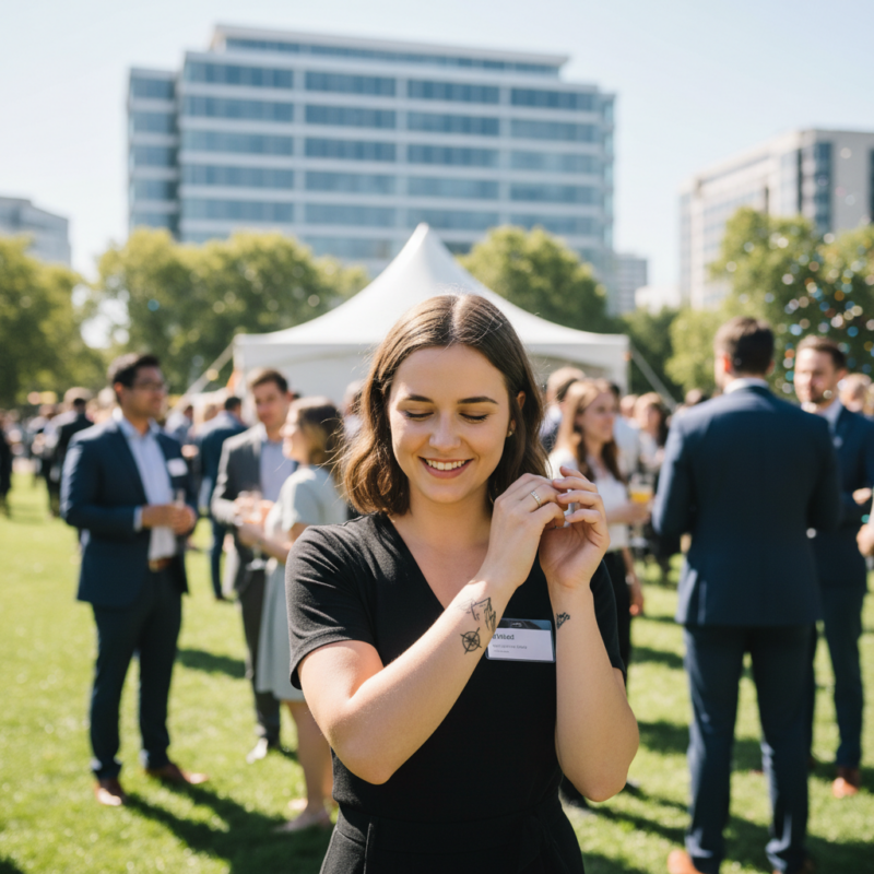 Hosteska rozdávající letáky na promo akci během event marketingu
